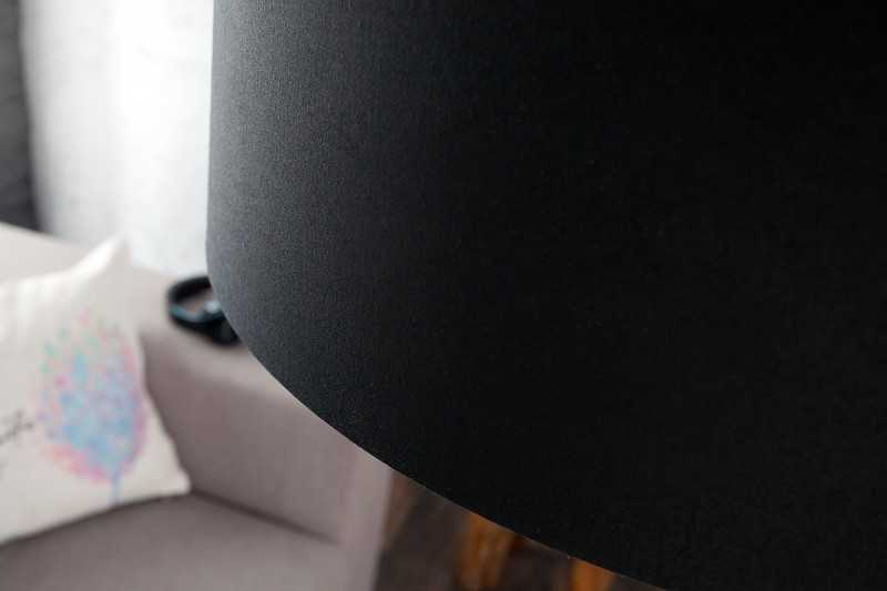 Lampadaire extensible design arqué en  lin noir