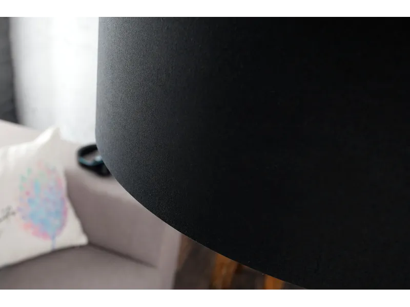 Lampadaire extensible design arqué en  lin noir