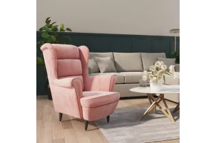 Fauteuil rose velours