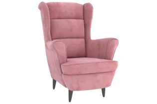 Fauteuil rose velours 2