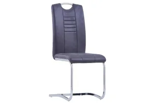 Chaises à manger cantilever lot de 2 gris similicuir daim 2