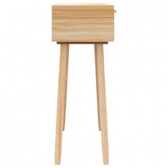Table console Marron 80x30x75 cm Bois massif pin /rotin naturel Table console Marron 80x30x75 cm Bois massif pin /rotin naturel