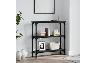 Table console noir 75x22,5x75 cm bois d'ingénierie