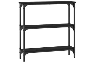 Table console noir 75x22,5x75 cm bois d'ingénierie 2