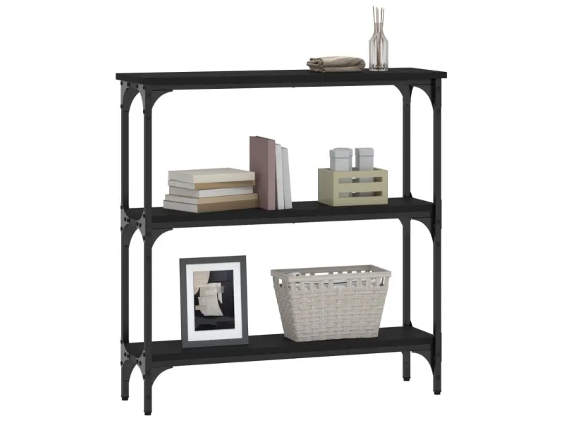 Table console noir 75x22,5x75 cm bois d'ingénierie