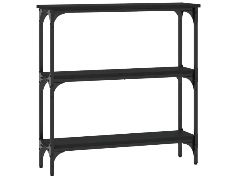 Table console noir 75x22,5x75 cm bois d'ingénierie