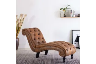 Chaise longue Marron Similicuir daim