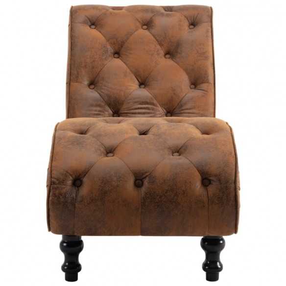 Chaise longue Marron Similicuir daim