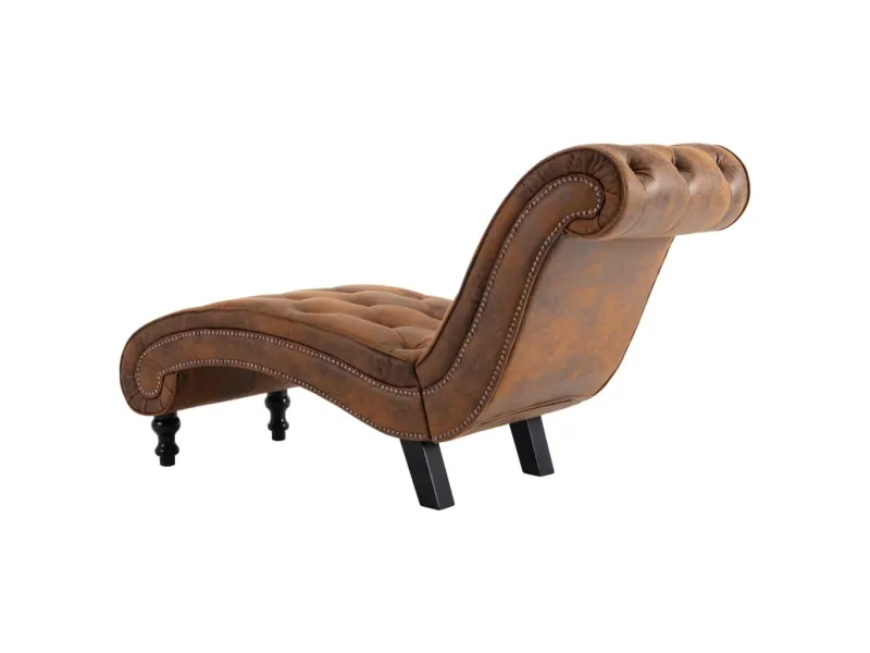 Chaise longue Marron Similicuir daim