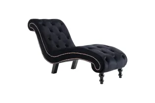 Chaise longue Noir Velours 2