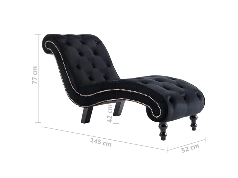 Chaise longue Noir Velours
