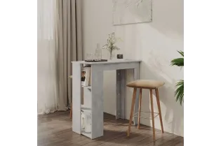 Table de bar avec étagère Gris béton 102x50x103,5 cm Aggloméré