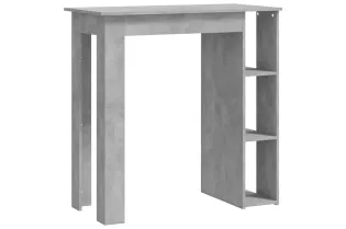 Table de bar avec étagère Gris béton 102x50x103,5 cm Aggloméré 2