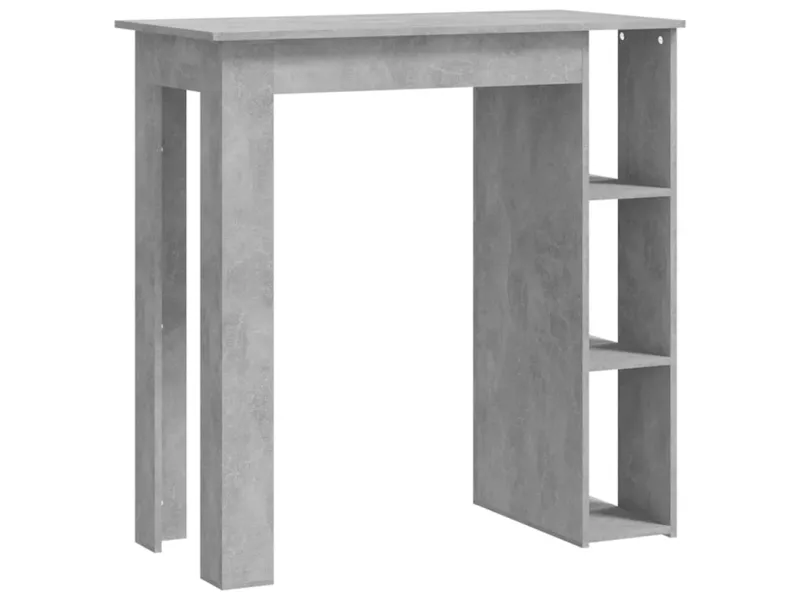 Table de bar avec étagère Gris béton 102x50x103,5 cm Aggloméré