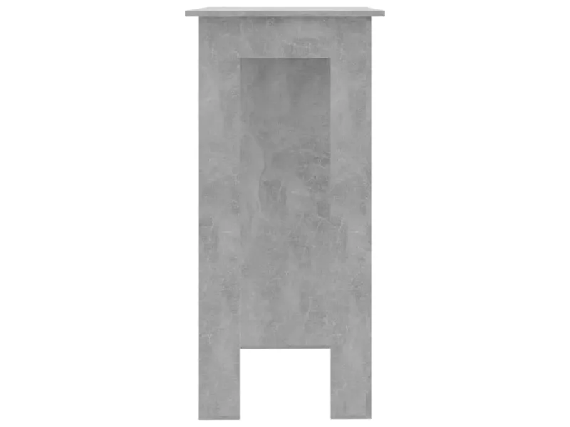 Table de bar avec étagère Gris béton 102x50x103,5 cm Aggloméré