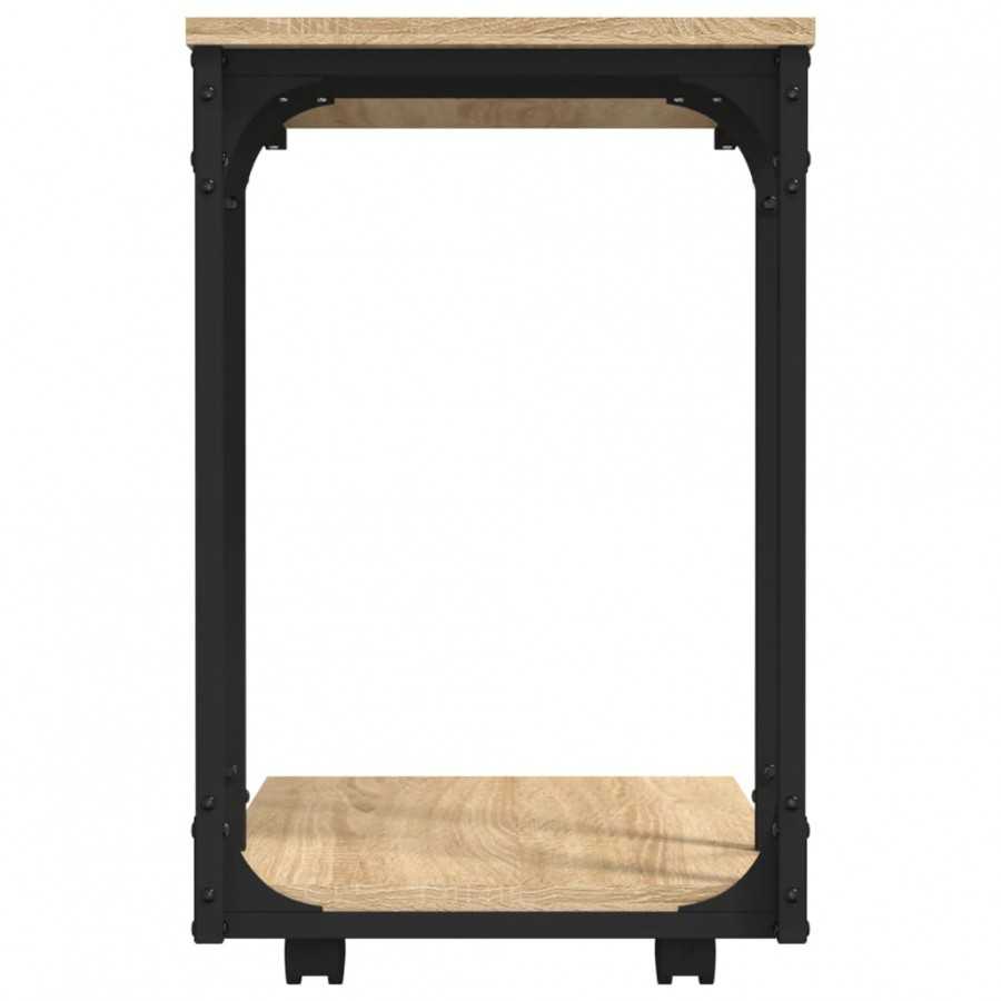 Table d'appoint à roues Chêne sonoma 50x35x55,5 cm