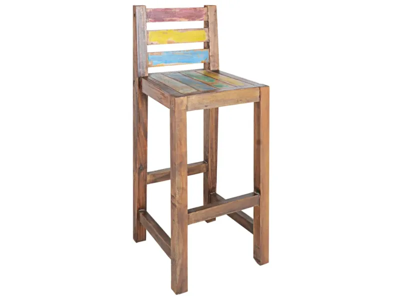 Tabourets de bar lot de 2 bois massif de récupération