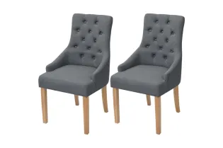Chaises à manger lot de 2 gris foncé tissu