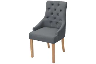Chaises à manger lot de 2 gris foncé tissu 2