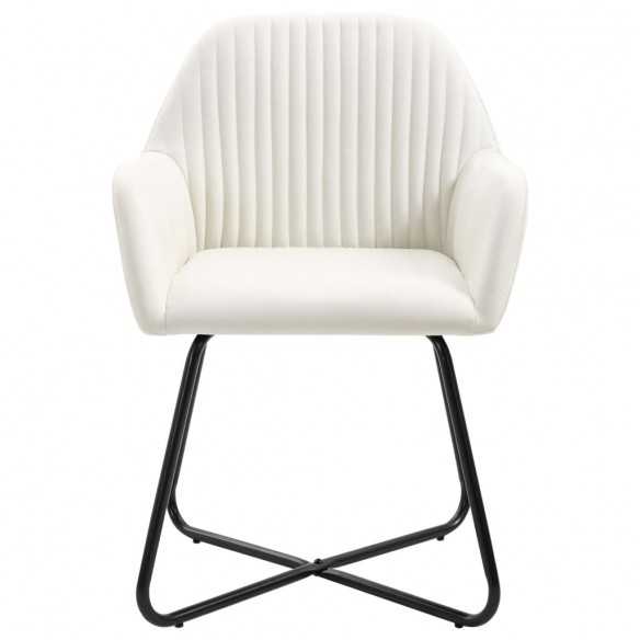 Chaises à manger lot de 2 crème tissu