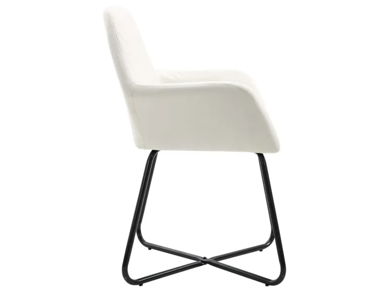 Chaises à manger lot de 2 crème tissu