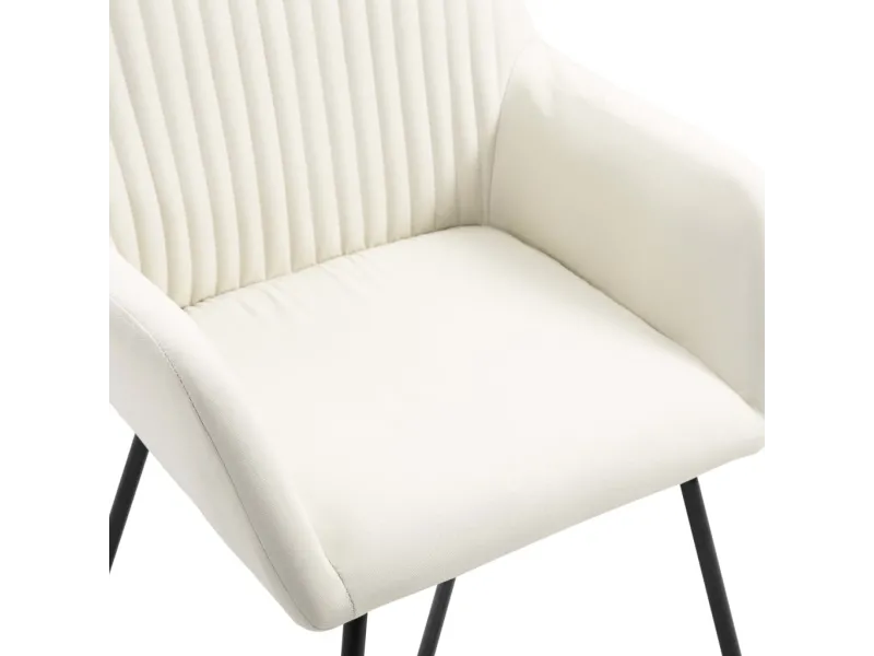 Chaises à manger lot de 2 crème tissu
