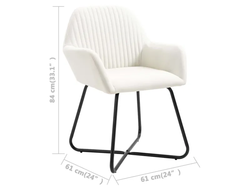 Chaises à manger lot de 2 crème tissu