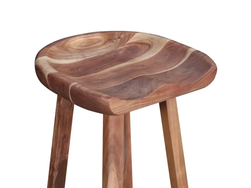 Tabourets de bar lot de 2 bois d'acacia solide