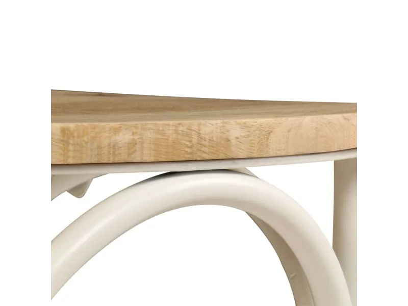 Chaises à dossier croisé lot de 2 blanc bois de manguier solide