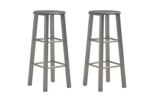 Tabourets de bar lot de 2 anthracite MDF