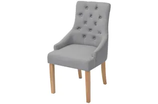 Chaises à manger lot de 2 gris clair tissu 2