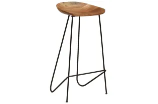 Tabourets de bar lot de 2 bois d'acacia massif 2