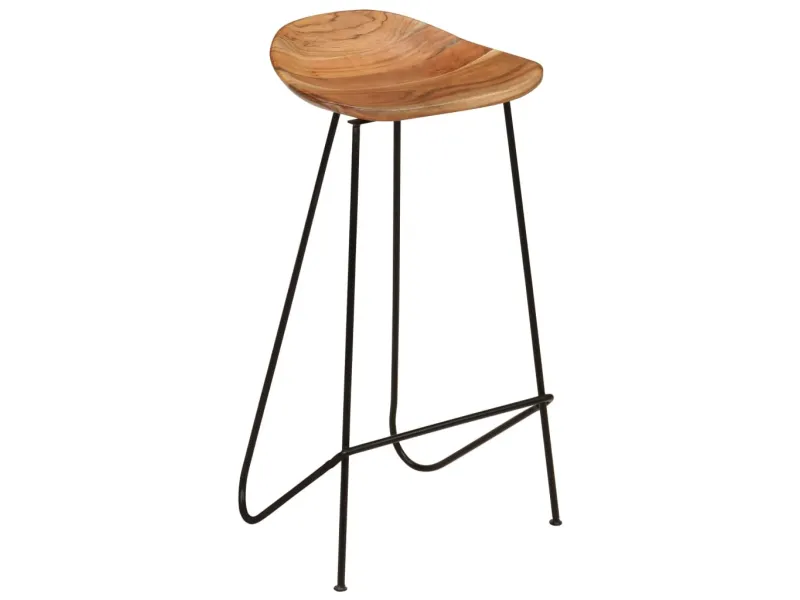 Tabourets de bar lot de 2 bois d'acacia massif