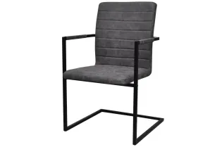 Chaises à manger cantilever lot de 2 gris similicuir 2