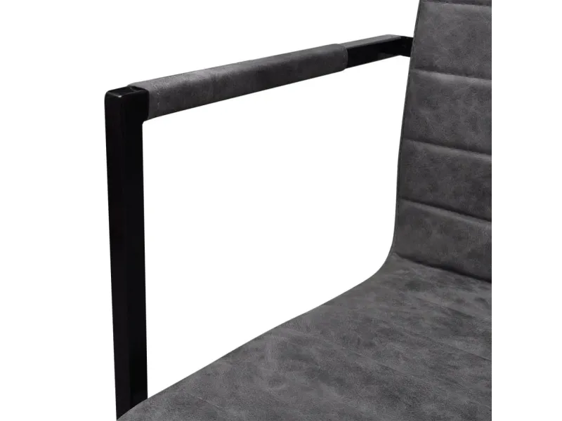 Chaises à manger cantilever lot de 2 gris similicuir