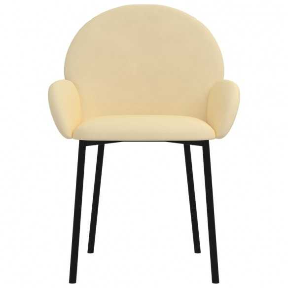 Chaises à manger lot de 2 Crème Velours