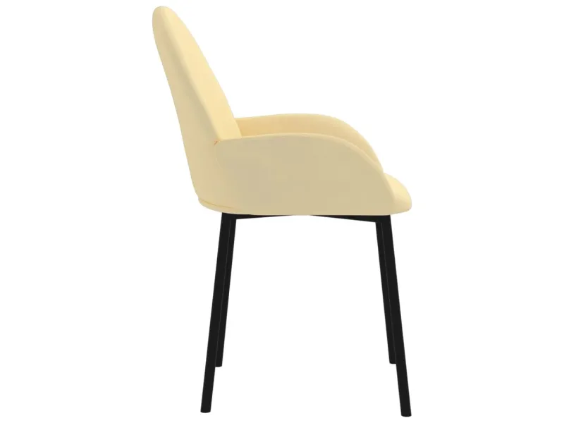 Chaises à manger lot de 2 Crème Velours