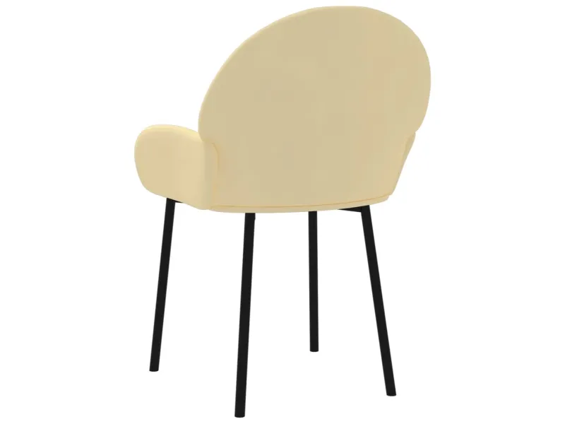 Chaises à manger lot de 2 Crème Velours