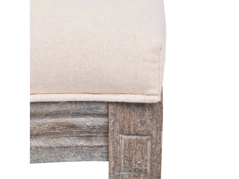 Chaises à manger lot de 2 crème tissu