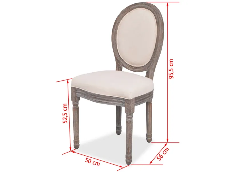 Chaises à manger lot de 2 crème tissu