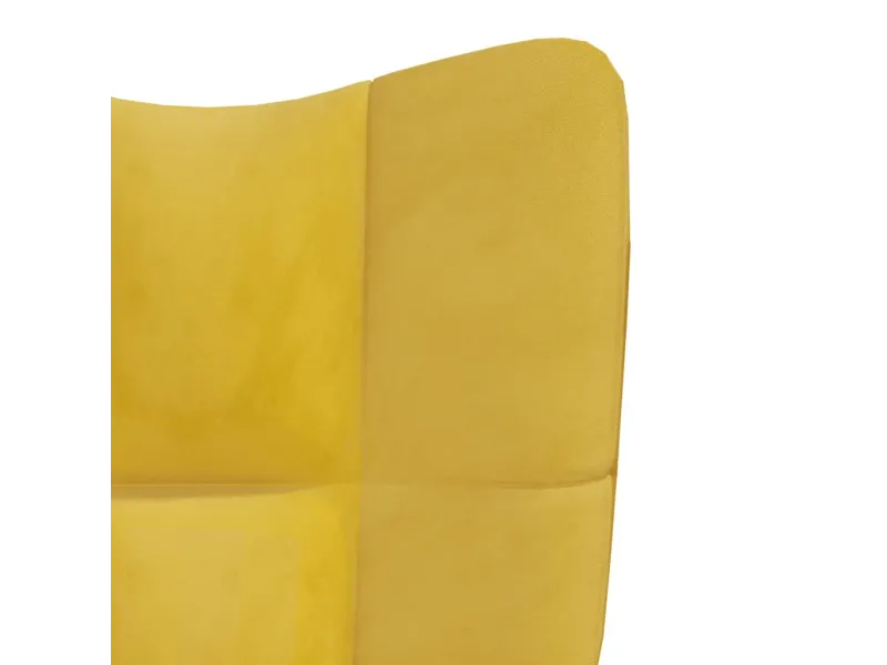 Chaise de relaxation avec repose-pied Jaune moutarde Velours