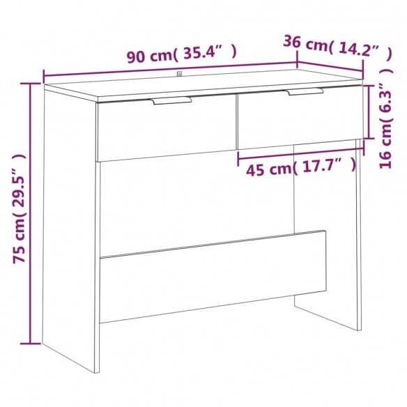 Table console Chêne sonoma 90x36x75 cm 