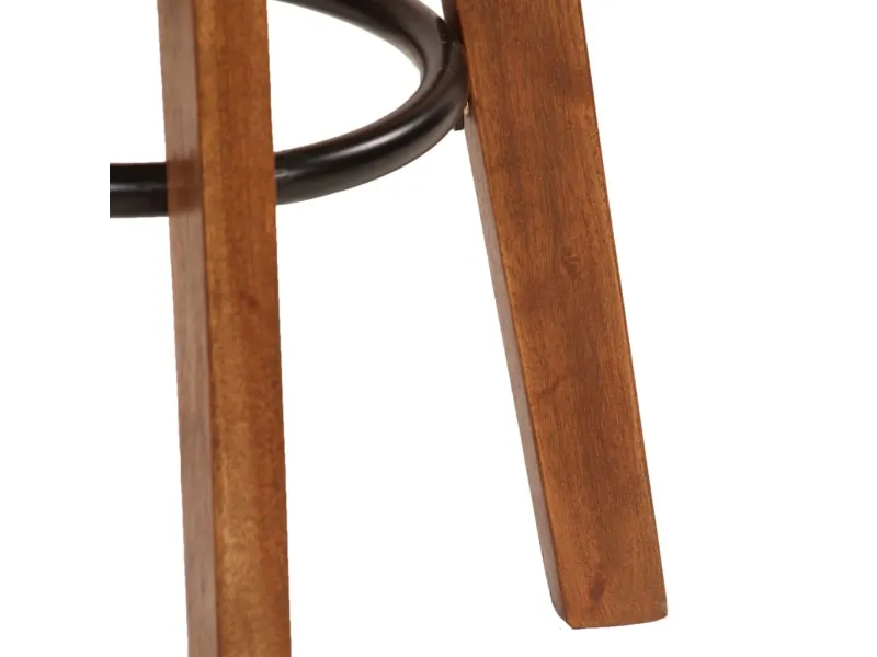 Chaises de bar lot de 2 cuir véritable et bois d'acacia solide