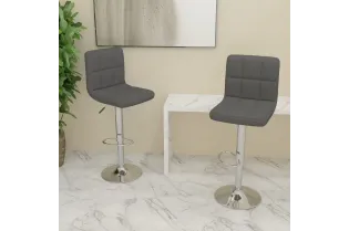Tabourets de bar lot de 2 gris foncé tissu