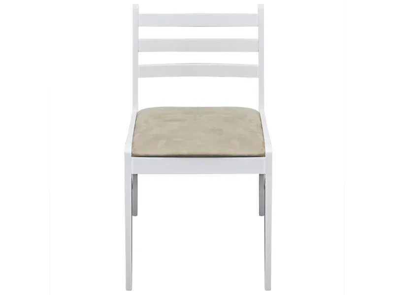 Chaises à manger lot de 2 blanc hévéa solide et velours