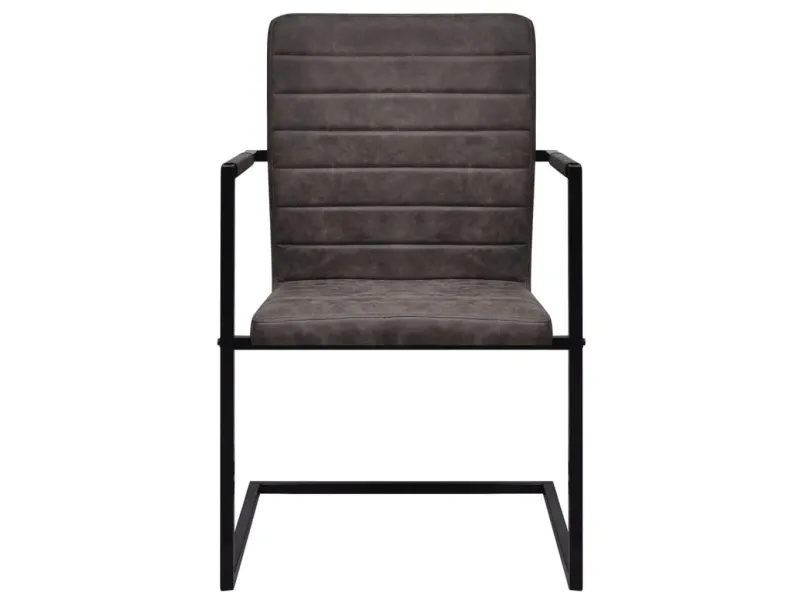 Chaises à manger cantilever lot de 2 marron similicuir