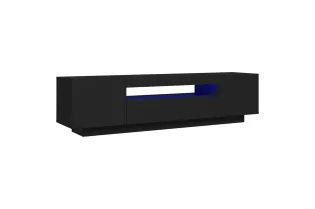 Meuble TV avec lumières LED noir 160x35x40 cm 2