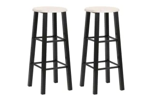 Tabourets de bar lot de 2 noir MDF
