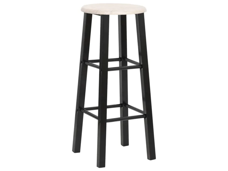 Tabourets de bar lot de 2 noir MDF