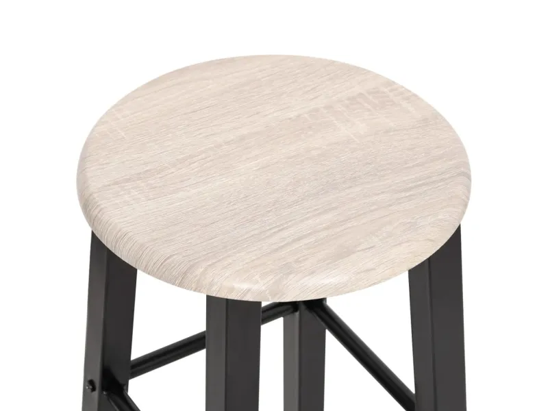 Tabourets de bar lot de 2 noir MDF